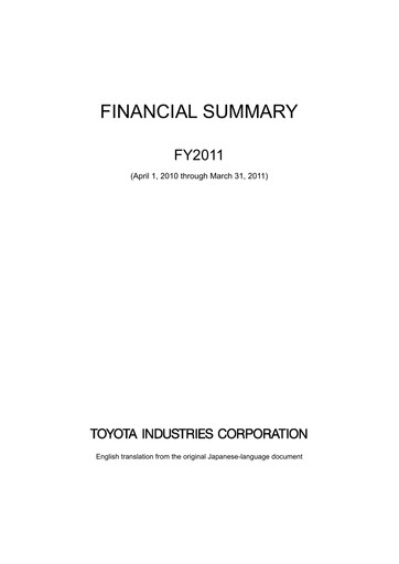 Vorschaubild Toyota Industries
 Finanzmitteilung fy2011
