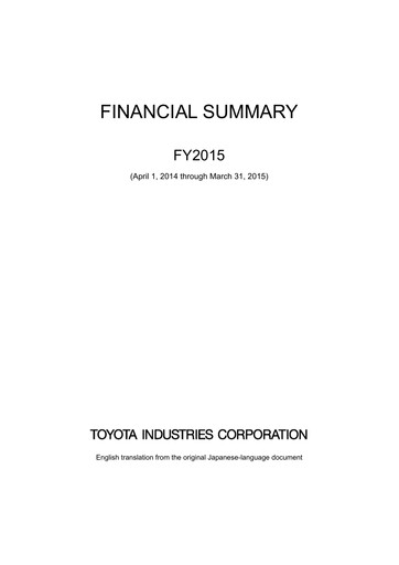Vorschaubild Toyota Industries
 Finanzmitteilung fy2015