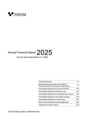 Thumbnail Toyota Industries
 Financial Statement fy2025