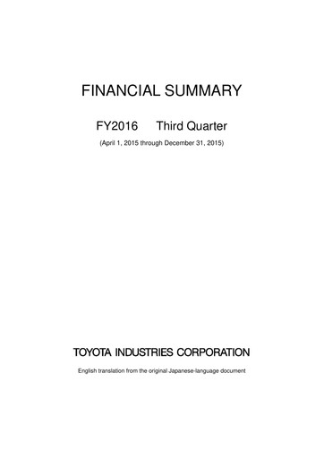 Thumbnail Toyota Industries
 Quarterly Report 2016-q3