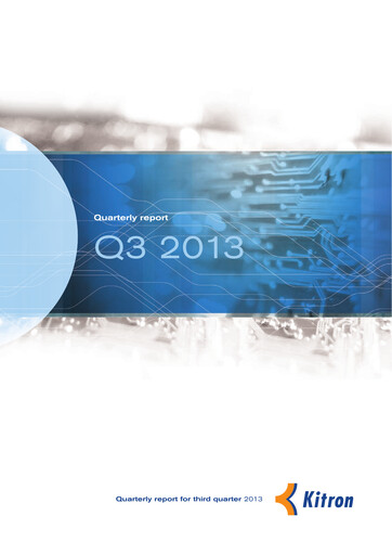 Thumbnail Kitron ASA Quarterly Report 2013-q3