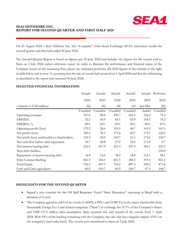 Thumbnail Sea1 Offshore Quarterly Report 2024-q2