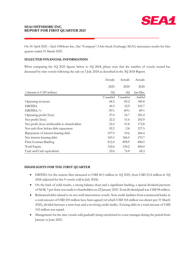 Thumbnail Sea1 Offshore Quarterly Report 2025-q1