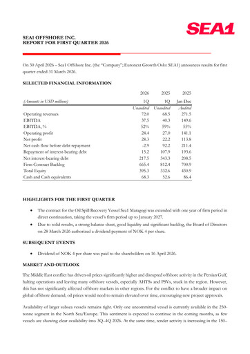 Vorschaubild Sea1 Offshore Quartalsbericht 2026-q1