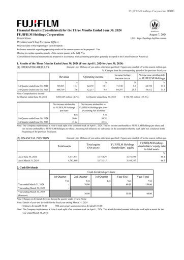 Thumbnail Fujifilm Quarterly Report 2024-q1