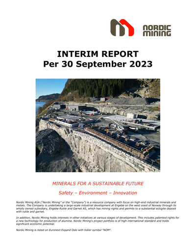 Thumbnail Nordic Mining ASA Quarterly Report 2023-q3