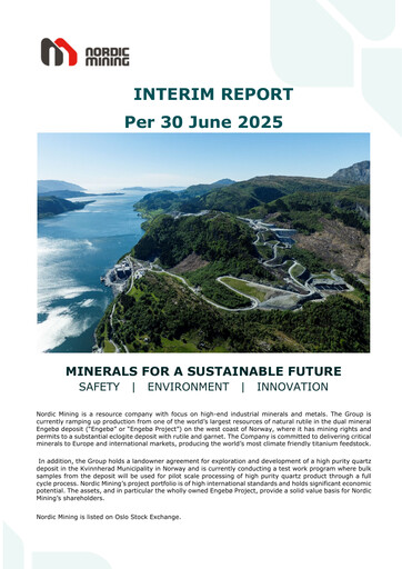 Thumbnail Nordic Mining ASA Quarterly Report 2025-q2
