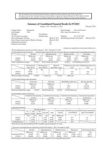 Thumbnail Shimano Financial Report 2013