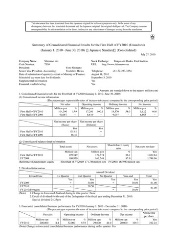 Thumbnail Shimano Half-year Report 2010-h1
