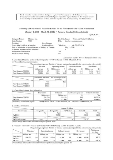Thumbnail Shimano Quarterly Report 2011-q1