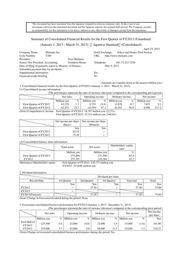 Thumbnail Shimano Quarterly Report 2013-q1