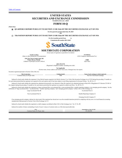 Thumbnail South State Corp Quarterly Report 2025-q2