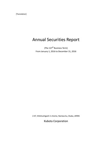 Thumbnail Kubota
 Annual Report 2016