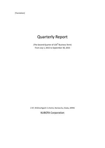 Thumbnail Kubota
 Quarterly Report 2015-q2