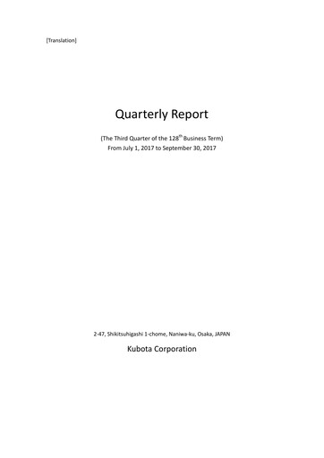 Thumbnail Kubota
 Quarterly Report 2017-q3