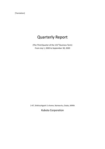 Thumbnail Kubota
 Quarterly Report 2020-q3
