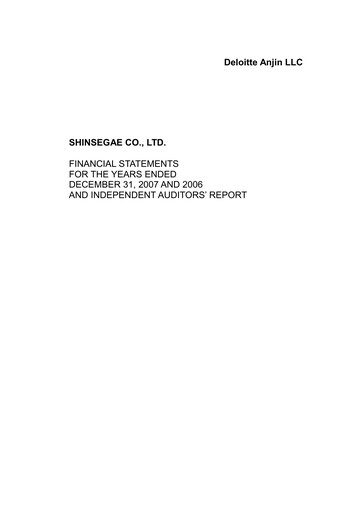 Thumbnail Shinsegae Financial Statement 2006-2007
