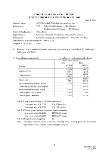 Thumbnail Secom
 Financial Statement 2006