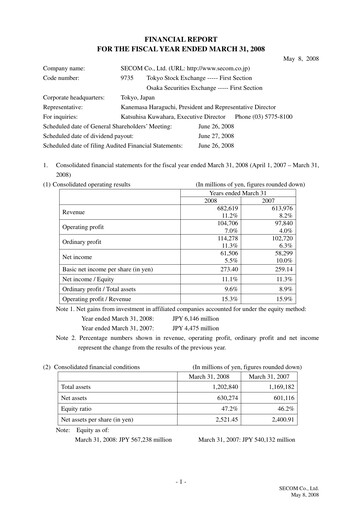 Thumbnail Secom
 Financial Statement 2008