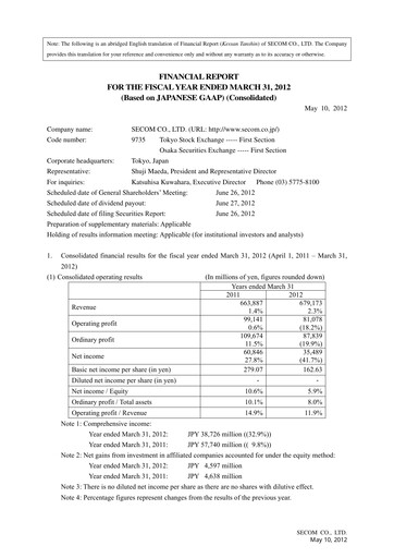Thumbnail Secom
 Financial Statement 2012