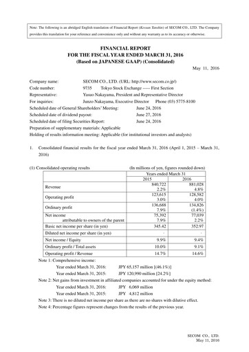 Thumbnail Secom
 Financial Statement 2016