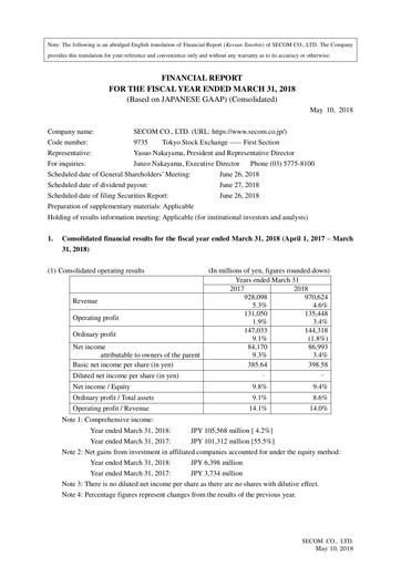 Thumbnail Secom
 Financial Statement 2018