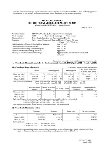 Thumbnail Secom
 Financial Statement 2023