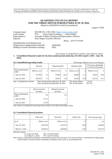Thumbnail Secom
 Quarterly Report 2024-q1
