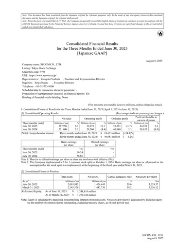 Thumbnail Secom
 Quarterly Report 2025-q1