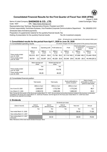 Vorschaubild Shionogi
 Quartalsbericht fy2027-q1