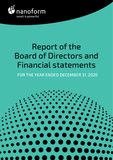 Miniature Nanoform Finland Rapport annuel 2020