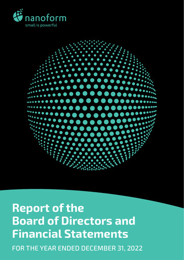 Thumbnail Nanoform Finland Financial Statement 2022