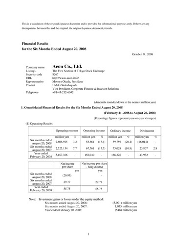 Thumbnail Aeon Financial Report fy2008-h1