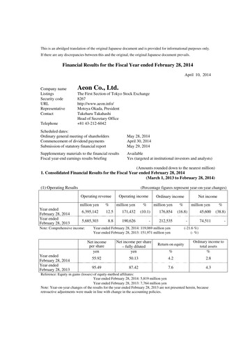 Thumbnail Aeon Financial Report fy2014