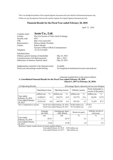 Thumbnail Aeon Financial Report fy2018