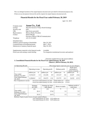 Thumbnail Aeon Financial Report fy2019