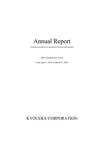Thumbnail Kyocera
 Annual Report fy2026