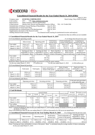 Thumbnail Kyocera
 Financial Report fy2019