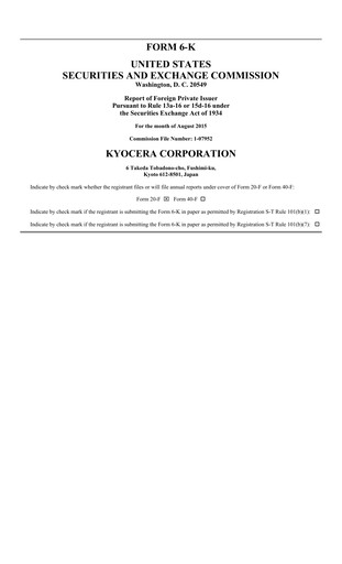 Thumbnail Kyocera
 Quarterly Report 2015-q1