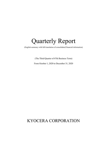 Thumbnail Kyocera
 Quarterly Report fy2021-q3