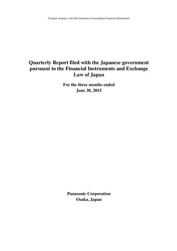 Miniature Panasonic Bilan financier 2015-q1