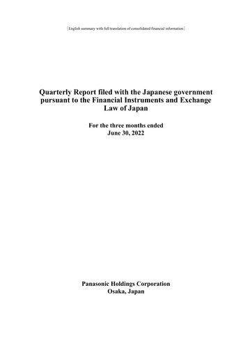 Miniature Panasonic Bilan financier 2022-q1