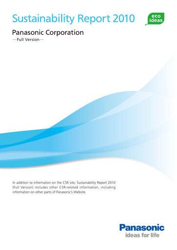 Thumbnail Panasonic Sustainability Report 2010