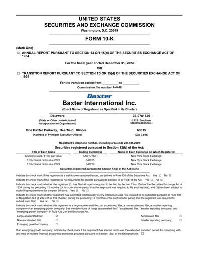 Thumbnail Baxter Annual Report 2024