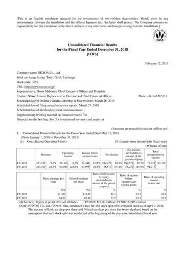 Thumbnail Nexon Financial Statement 2018