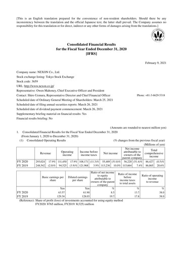 Thumbnail Nexon Financial Statement 2020