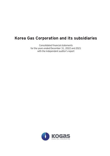 Thumbnail Korea Gas Financial Statement 2021-2022