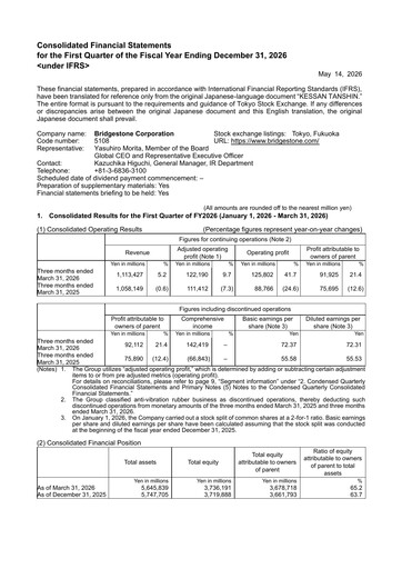 Thumbnail Bridgestone
 Quarterly Report 2026-q1