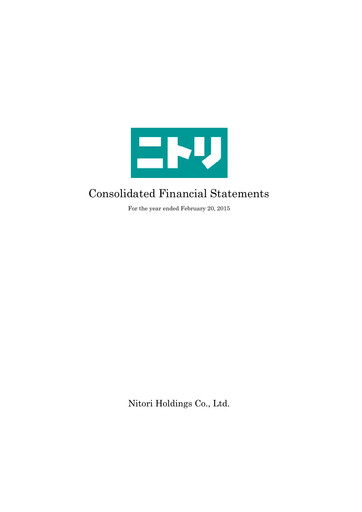 Vorschaubild Nitori Holdings
 Finanzmitteilung fy2015