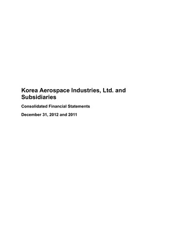 Thumbnail Korea Aerospace Industries Financial Statement 2012